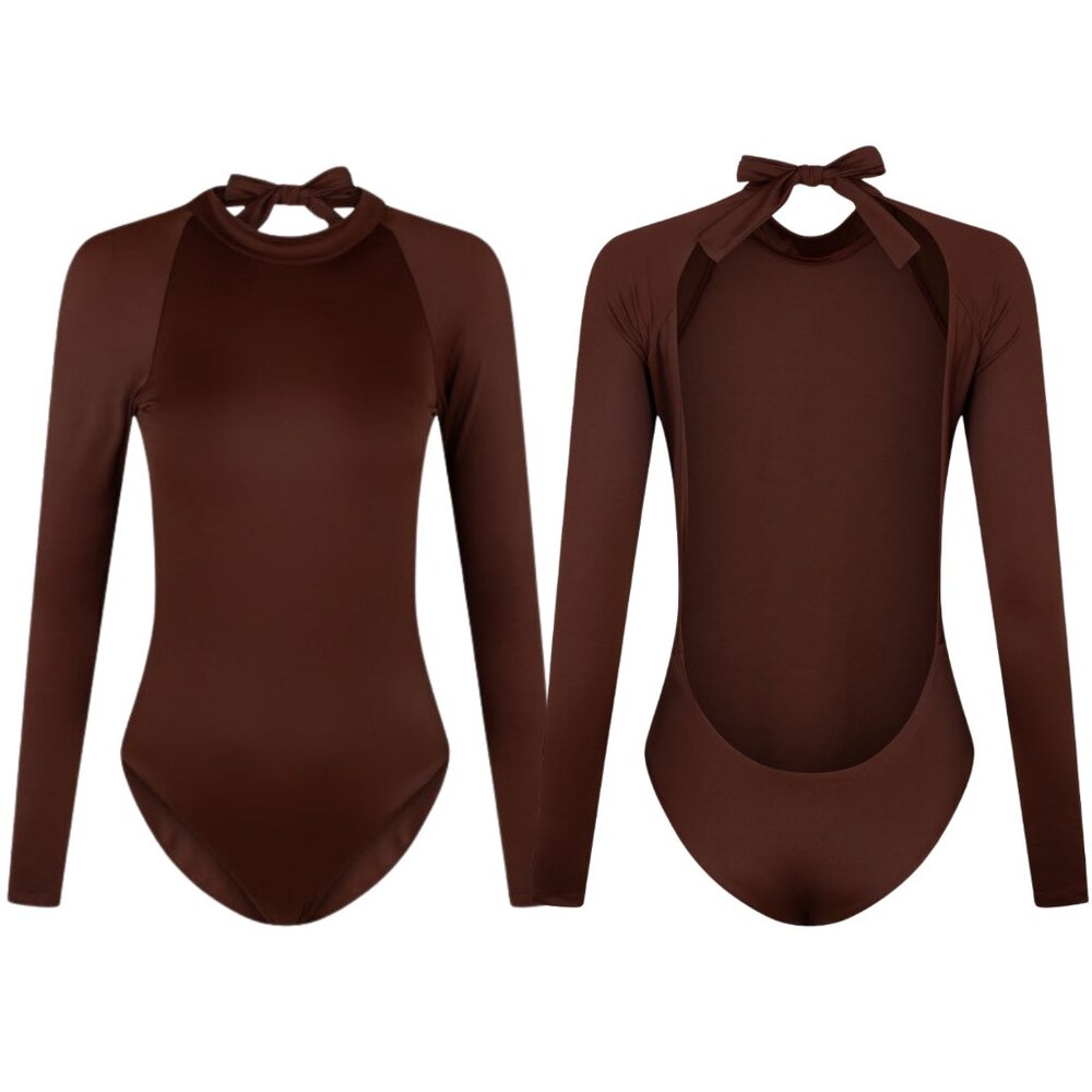 Abysse Billie Long Sleeve Surf One Piece - Reef Brown - Size Medium - Picture 5 of 5